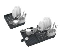 Égouttoir vaisselle Joseph Joseph Extend extensible inox gris foncé avec drainage efficient