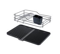Égouttoir vaisselle noir avec tapis égouttoir Wenko by Maximex