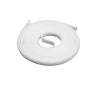 EGZASDI Gaine tressée Extensible en Pet, Tailles Multiples Blanches Noires du Manchon 600 Deg.C tressées par Fibre de Verre Gestion câble(White,3mmx1M)