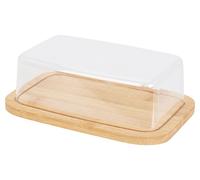 EH Excellent Houseware Beurrier en Bambou avec Couvercle 19 x 12 cm Beurrier