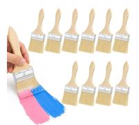 Ehanfus Lot de 10 Pinceaux Plats, 75mm Pinceau Peinture Vernis Bois | Pinceau Plat à Manche en Bois, pour Mur, Meuble, Cloture, Bricolage, Barbecue, pour Peinture, Vernis, Teinture, Colle