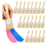 Ehanfus Lot de 20 Pinceaux Plats, 50mm Pinceau Peinture Vernis Bois | Pinceau Plat à Manche en Bois, pour Mur, Meuble, Cloture, Bricolage, Barbecue, pour Peinture, Vernis, Teinture, Colle