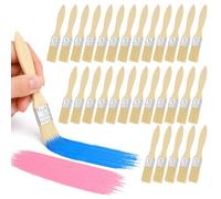 Ehanfus Lot de 30 Pinceaux Plats, 25mm Pinceau Peinture Vernis Bois | Pinceau Plat à Manche en Bois, pour Mur, Meuble, Cloture, Bricolage, Barbecue, pour Peinture, Vernis, Teinture, Colle