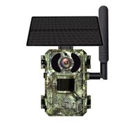 Ehaosea Caméra batterie 7800 mAh détection verte | Vidéo 4MP, détection à 15m, angle 95°, IP66, fonctionnement -25°C à 60°C, panneau solaire et batterie rechargeable.