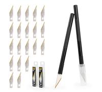 EHDIS 2pcs Cutter de Précision avec 20 pcs Lames de Rechange Premium Titan, Scalpel de Découpe, Scalpel Modelisme, pour l'artisanat Découpe de Travail d'art Bricolage Sculpture, Noir