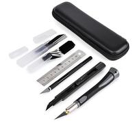 EHDIS Kit de Cutter, Scalpel de Découpe Set - avec 2 Scalpel de Precision Différents, 1 Couteau Utilitaire de 9 mm, Règle en Acier et 20 Lames, pour Scrapbooking, Sculpture, Fabrication de Modèles