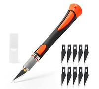 EHDIS Scalpel avec 10 lames de Antirouille, Cutter de Précision, Scalpel Modelisme, pour Découpe de Travail d'art Bricolage, Spéléologie, Sculpture, Couteaux de Loisirs, Orange