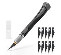 EHDIS Scalpel avec 10 lames de Antirouille, Cutter de Précision, Scalpel Modelisme, pour Découpe de Travail d'art Bricolage, Spéléologie, Sculpture, Couteaux de Loisirs, Gris