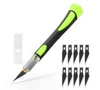 EHDIS Scalpel avec 10 lames de Antirouille, Cutter de Précision, Scalpel Modelisme, pour Découpe de Travail d'art Bricolage, Spéléologie, Sculpture, Couteaux de Loisirs, vert