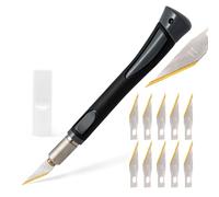 EHDIS Scalpel de Découpe avec 10pcs Lames de Rechange Premium Titan, Cutter de Précision, Scalpel Modelisme, pour l'artisanat Découpe de Travail d'art Bricolage Sculpture, Gris