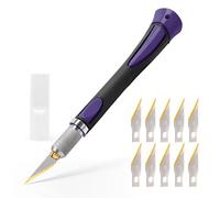 EHDIS Scalpel de Découpe avec 10pcs Lames de Rechange Premium Titan, Cutter de Précision, Scalpel Modelisme, pour l'artisanat Découpe de Travail d'art Bricolage Sculpture, Violet