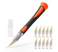 EHDIS Scalpel de Découpe avec 10pcs Lames de Rechange Premium Titan, Cutter de Précision, Scalpel Modelisme, pour l'artisanat Découpe de Travail d'art Bricolage Sculpture, Orange