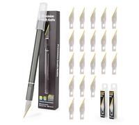 EHDIS Scalpel de Découpe avec 20pcs Lames de Rechange Premium Titan, Cutter de Précision avec Embout Magnétique, pour l'artisanat Découpe de Travail d'art Bricolage Sculpture, Noir