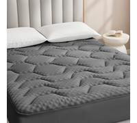 EHEYCIGA Surmatelas 90 x 200 Memoire de Forme, Fibre de Rafraichissant sur Matelas 1 Personnes avec Poche Extra Profonde, Gris Foncé