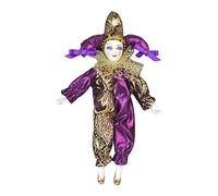 EHJRE Figurine Modèle D'angle de Poupée Clown de 8 Pouces, Artware D'halloween, Poupée Triangulaire En Porcelaine pour Table de Bureau, Ornements de Bureau, Violet