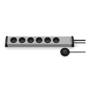 Ehmann 0200x00062381 Vario Line Bloc multiprise 6 prises sans interruption avec bouton-poussoir et manette
