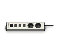 EHMANN 0601x0a02203303 Multilader USB Universel en Aluminium 6 Ports 6,3 A avec 2 Prises de Protection pour Charger Votre Smartphone, Tablette, etc.