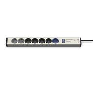 Ehmann 0615x00078001 Bloc multiprise Master/Slave professionnel en aluminium 5 + 2 prises avec seuil de commutation réglable 7-100 W, avec protection contre les surtensions selon la norme EN 61643-11