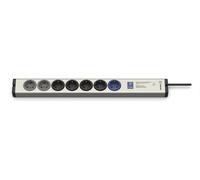 EHMANN 0615x00078001 Bloc multiprises maître/esclave en aluminium (anodisé), noir, prise de terre