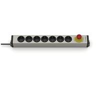 Ehmann 0819x00072033 Multiprise en aluminium 7 prises avec interrupteur d'urgence 16 A pour l'arrêt bipolaire des casseroles