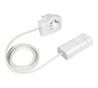 EHMANN 2160x0709 09 Variateur à fil T21.07 blanc avec fiche intermédiaire, Plug & Play, coupure de phase, 230 V, 50 Hz, puissance : LED 3-35 W, 7-110 W/VA