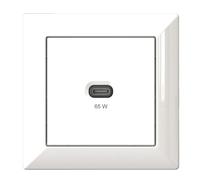 Ehmann Station de Recharge USB-C 65 Watts Blanc, Montage Encastré, Bouton Poussoir