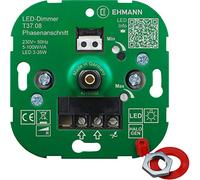 EHMANN Variateur électronique encastrable 3700 x 0800 T37.08 - Découpe de phase - 230 V - 50 Hz - Puissance : LED 3-35 W - 5-100 W/VA - Adaptateur de programme d'interrupteurs inclus