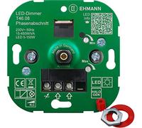 EHMANN Variateur LED T46.08 à coupure de phase 230 V 50 Hz Puissance LED 5-150 W 15-450 W/VA Adaptateur de programme d'interrupteur inclus