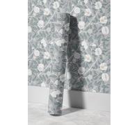 EHOMERY Colle Papier Peint Vinyle Decoratif Mural Élégance Naturelle Feuilles Plantes Intissé Wc Revêtement Pvc Salle Bain Papier Amovible Adapté Aux Locataires 45x300cm