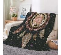 EHOMERY Couverture pour L Ete Couverture Été Lit 2 Personne Couverture Queen Parure Drap Flanelle 3 Personnes Attrape-Rêves Couverture d'automne Or 240x180cm