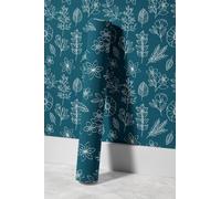 EHOMERY Kit Papier Peint Intissé Autocollant Imperméable Pvc Salle de Bain Dessin Animé Fleurs Peintes À Main Epais Bordure Papier Adhésif Pour Meubles 45x200cm