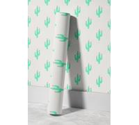 EHOMERY Papier Peint Adhesif Uni Pochette Vinyle 33 Tours Dessiné À La Main, Simple Frais Cactus Vintage Pvc Mural Papier En Décoller Pour Décoration de Cuisine 45x300cm