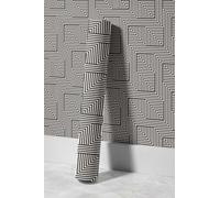 EHOMERY Papier Peint de Qualité Miroir Autocollant Minimaliste Moderne Art Géométrique Noir Et Blanc Zen Vinyle Meuble Papier Décoration Intérieure À Poser Soi-Même 45x300cm