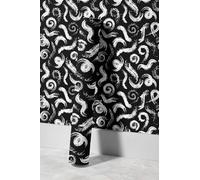 EHOMERY Papier Peint Fleuri Vintage Intissé Effet 3D L'Individualité Moderne Art Géométrique Noir Blanc Animaux Panneau Perforé Mural Plastique Papier Amovible Adapté Locataires 45x200cm