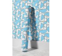 EHOMERY Papier Peint Gaming Adhesif Pvc Pour Plafond Mural Salle de Bain Dessin Animé Mignon Poisson New York Kit Pose Intissé Papier En Vinyle Amovible Murs 45x300cm