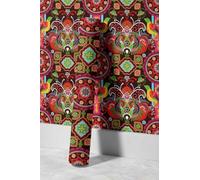 EHOMERY Papier Peint Garcon Chambre En Pvc Ou Vinyle Enduit Rétro Européen Motif Iris Rouleau Floral Adhesif Mural Film Décoratif Pvc Pour Surfaces de Meubles 45x500cm