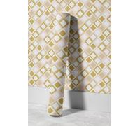 EHOMERY Papier Peint Intissé Floral Autocollant Mural Pour Chambre Adulte Simple Et Frais Art Géométrique Wc En Pvc Vinyle Enduit Film Décoratif À Surface Lisse 45x500cm