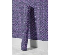 EHOMERY Papier Peint Intissé Wc Sans Raccord Uni Mode Moderne Et Individualité Vertige Art Géométrique 3D Violet Rouleau Geometrique 45x300cm