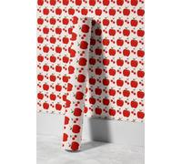 EHOMERY Papier Peint Original Epais Autocollant Mignon Et Réconfortant Pomme Rouge Colle Intissé Pret L'Emploi Revêtement Mural Pour Chambre Salon 45x300cm