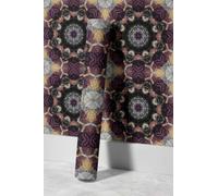 EHOMERY Papier Peint Pour Wc Vinyle Mur Cuisine L'Individualité Moderne Mandala D'Art Géométrique Kit Autocollant Mural Film Revêtement Meubles À Décoller Et 45x500cm