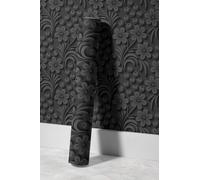 EHOMERY Papier Peint Street Art Transfert Vinyle Thermocollant Noble Art Motif Rétro 3D Noir Autocollant Imprimable Film de Revêtement Pour Meubles À Décoller 45x200cm