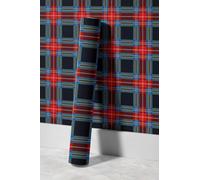 EHOMERY Papier Peint xl Autocollant Tete de Lit L'Individualité Moderne Texture Grille Rouge New York Intissé Enfant Fille Papier Vinyle À Décoller Pour Décoration Cuisine 45x200cm