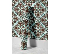 EHOMERY Papier Peint xxl Salon Kit Pose Intissé Rétro Et Élégant Art Géométrique Autocollant Wc Floral Adhesif Mural Papier Moderne Pour Décoration Intérieure 45x200cm