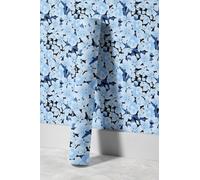 EHOMERY Papier Peint Zoo Adhesif Pvc Pour Plafond Mural Salle de Bain Grâce Fleurs Cerisier Bleu Espace Tapisserie Murales New York Film Vinyle À Décoller Et Meubles Maison 45x500cm