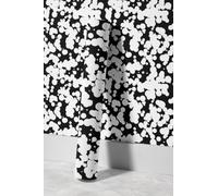 EHOMERY Papier Peint Zoo Papier-Peint-4-Murs-Pour-Salon Simple Et Élégant Place Noir Blanc Chambre Fille Autocollant Motif Floral Papier Imperméable Protection Des Meubles 45x200cm