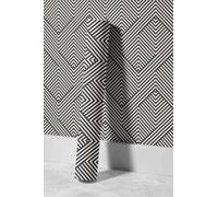 EHOMERY Papier Vinyle Adhesif Mat Revêtement Mural Pvc Exterieur Minimaliste Moderne Art Géométrique Noir Et Blanc Peint 3D Adhésif Hydrofuge Salle Bain Film Imperméable Durable 45x300cm