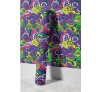 EHOMERY Rouleau Papier Peint Pvc Vinyle Mat Autocollant Personnalité Moderne Du Hip-Hop Ondes Abstraites 2Mm Film Pour Tables, Armoires Et Penderies 45x300cm