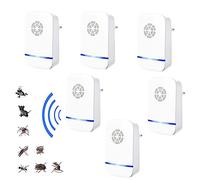 EHOTER Lot de 6 répulsifs électroniques à ultrasons pour souris anti-rats, araignées, rongeurs, mouches, moustiques, sans danger pour les animaux domestiques et les humains