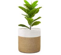 EHOTER Panier à Plantes en Corde de Coton pour décoration Intérieure, Grand Pot de Fleurs Tressé, Cache Pot Plante Interieur, Panier de Rangement pour Jouets Vêtements (20CM)