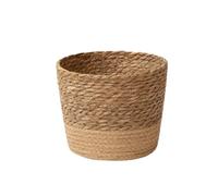 EHOTER Panier de fleurs en jonc de mer tressé avec doublure - Pot de fleurs décoratif d’intérieur - Cache-pot pour plantes - Conteneurs de plantes pour décoration de maison (Grand)